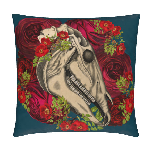 Noble Horse [Skull] Velvet Cushion Cover