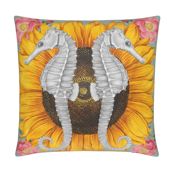 Seahorse Sunrise Velvet Cushion Cover